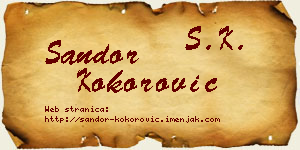 Šandor Kokorović vizit kartica